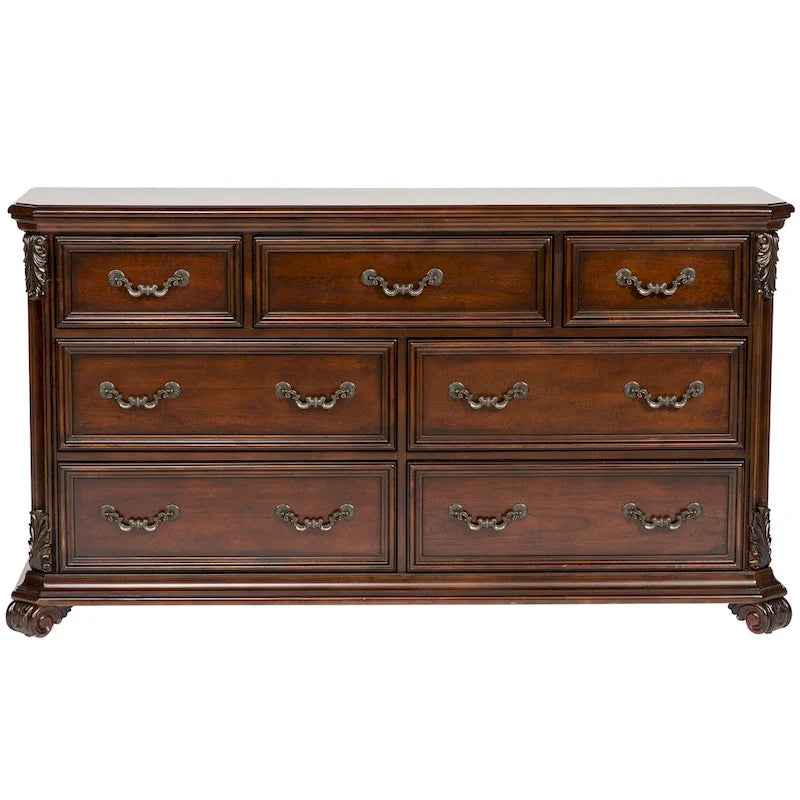 Commode et miroir Cognac