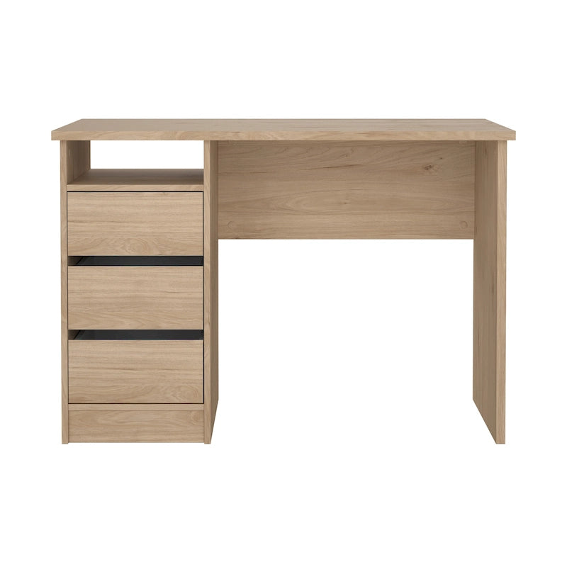  Wes Home Office Writing Desk with 3 Drawers and Open Shelf