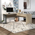 Bureau d'angle debout 165 cm en métal et chêne naturel industriel par