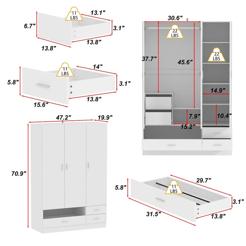 Armoire & Bureau – Coiffeuse de chambre à coucher peu encombrante