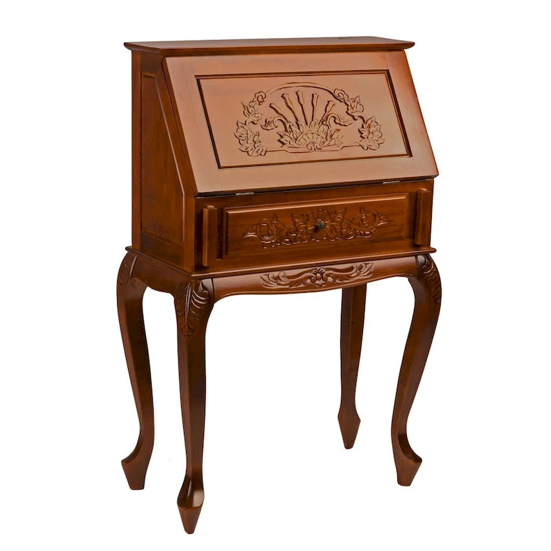 Secrétaire en bois sculpté