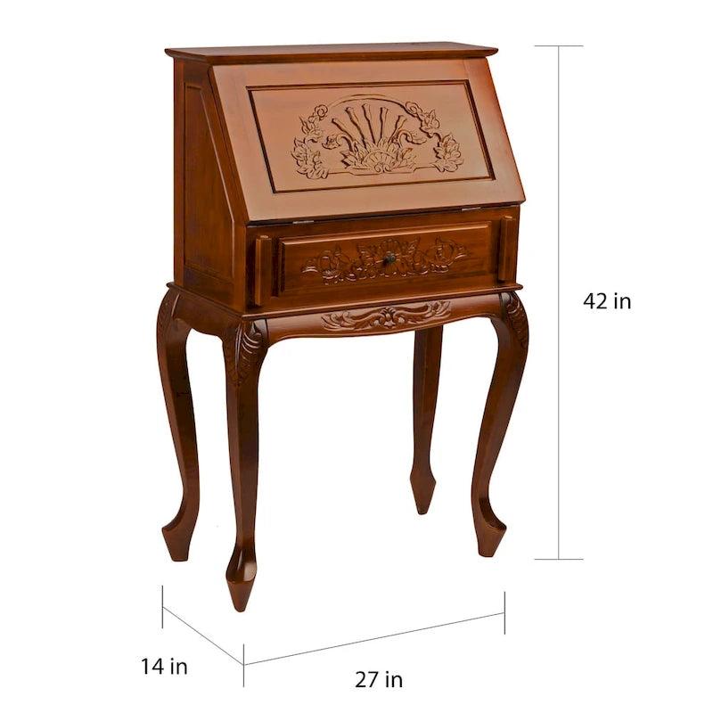 Secrétaire en bois sculpté