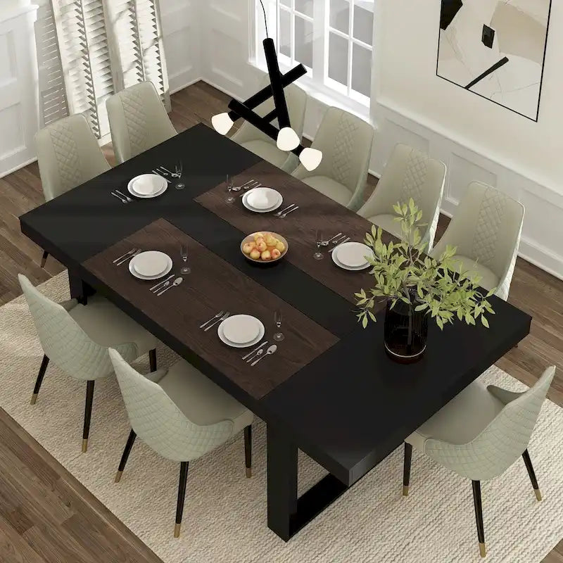 Table de conférence 220 cm (L) x 120 cm (P) avec piètement en bois pour bureau professionnel