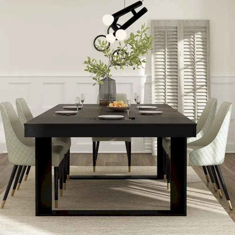 Table de conférence 220 cm (L) x 120 cm (P) avec piètement en bois pour bureau professionnel