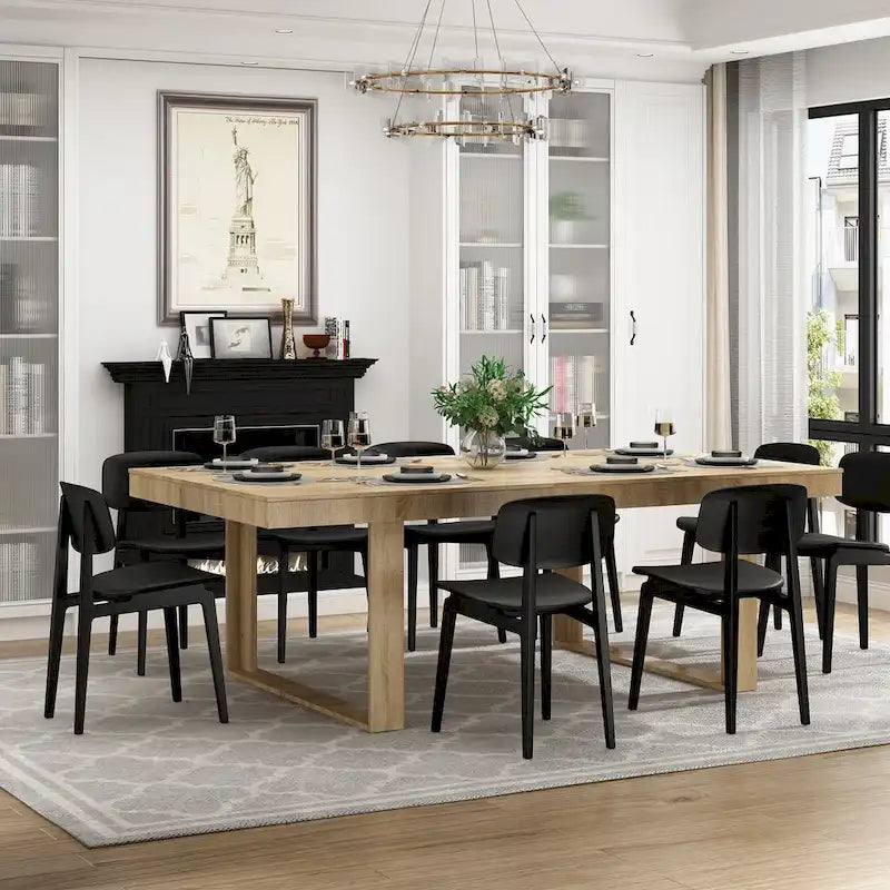 Table de conférence 220 cm (L) x 120 cm (P) avec piètement en bois pour bureau professionnel