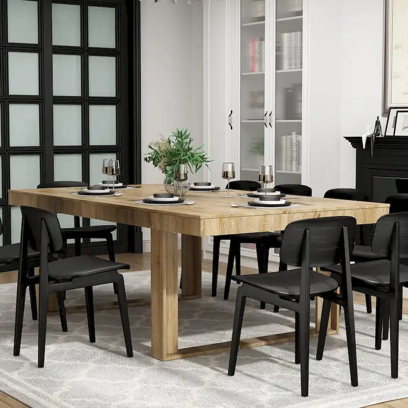 Table de conférence 220 cm (L) x 120 cm (P) avec piètement en bois pour bureau professionnel