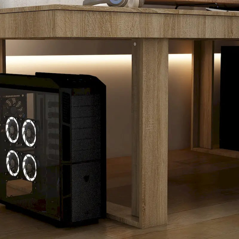 Table de conférence 220 cm (L) x 120 cm (P) avec piètement en bois pour bureau professionnel