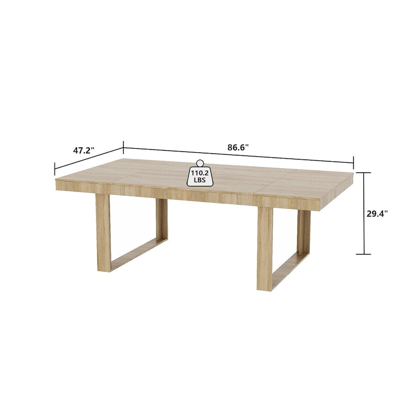 Table de conférence 220 cm (L) x 120 cm (P) avec piètement en bois pour bureau professionnel