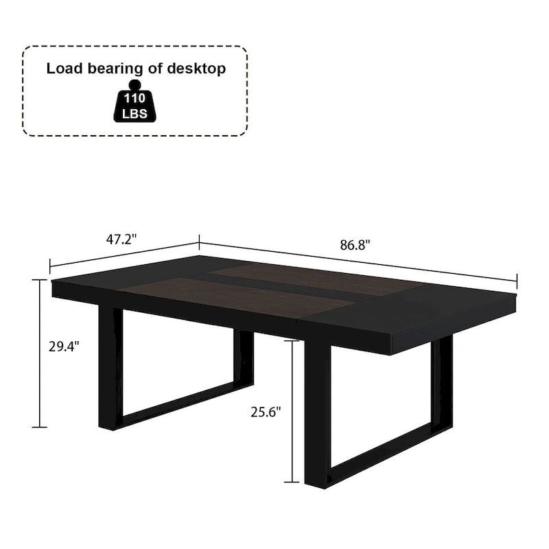 Table de conférence 220 cm (L) x 120 cm (P) avec piètement en bois pour bureau professionnel