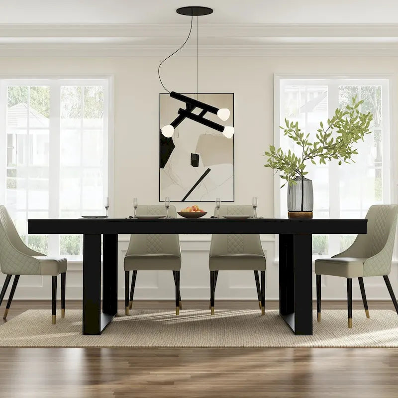 Table de conférence 220 cm (L) x 120 cm (P) avec piètement en bois pour bureau professionnel