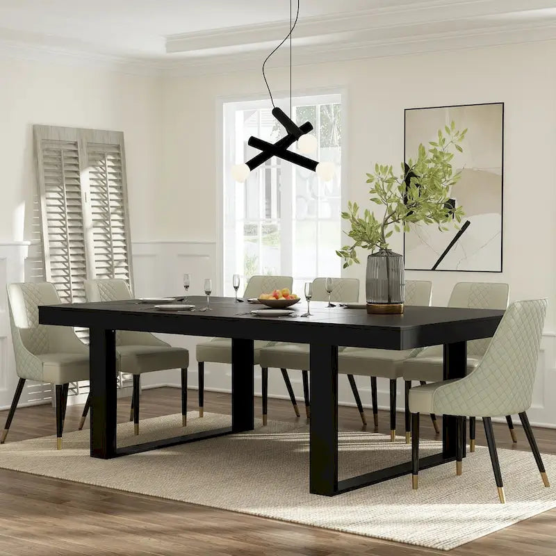 Table de conférence 220 cm (L) x 120 cm (P) avec piètement en bois pour bureau professionnel