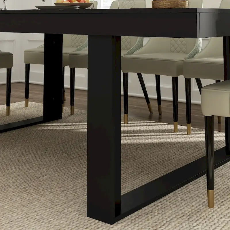 Table de conférence 220 cm (L) x 120 cm (P) avec piètement en bois pour bureau professionnel