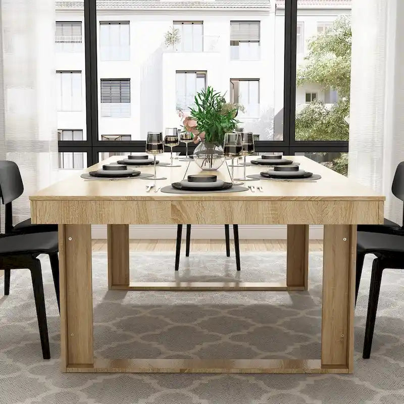 Table de conférence 220 cm (L) x 120 cm (P) avec piètement en bois pour bureau professionnel