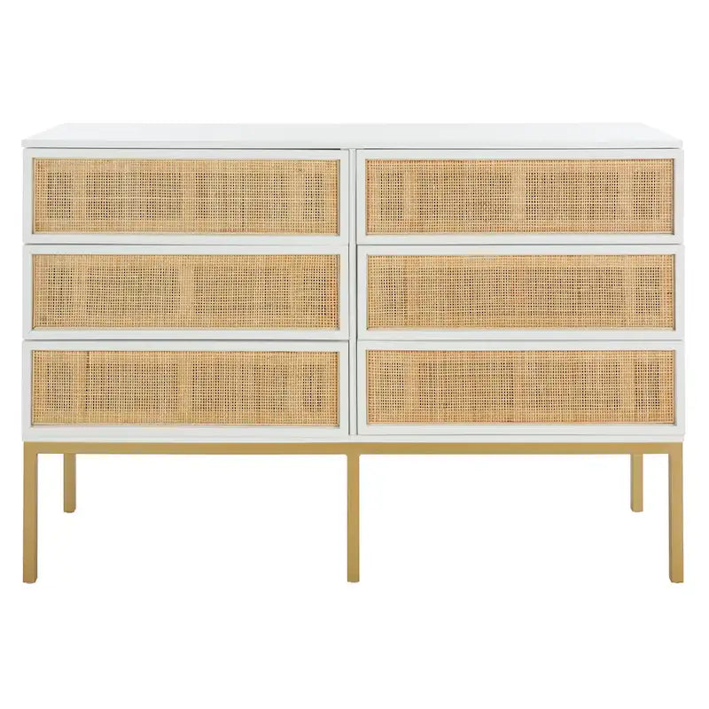 Commode à 6 tiroirs en rotin