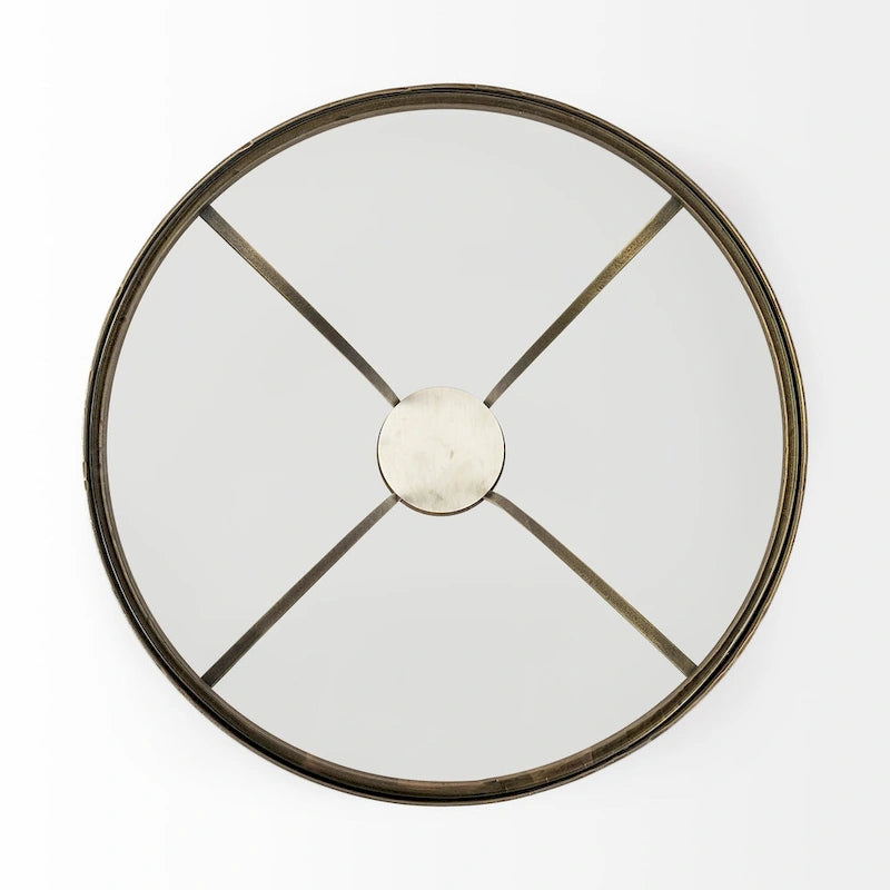 Table d'appoint ronde avec plateau en verre, métal doré et piédestal en marbre blanc