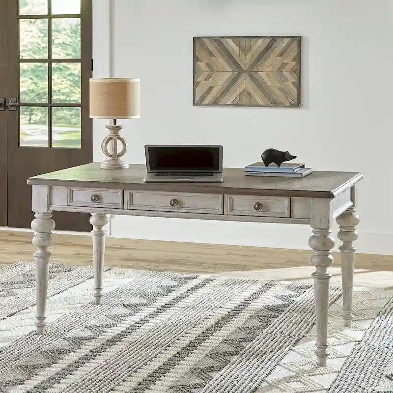 Bureau secrétaire blanc antique