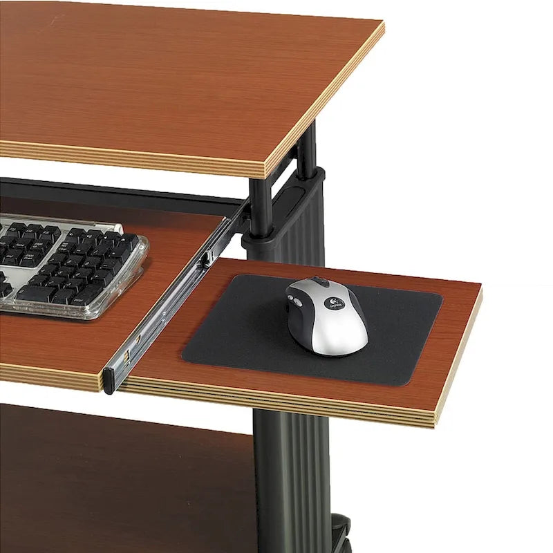 Bureau d'ordinateur mobile debout et support d'imprimante avec rangement