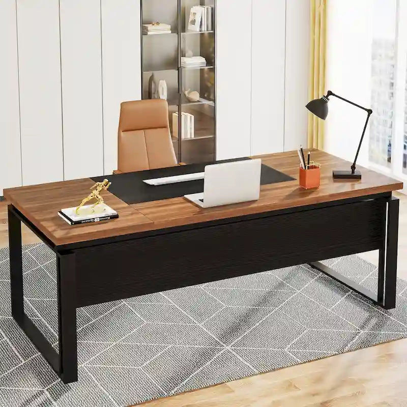 Bureau d'ordinateur exécutif moderne de 63 po, bureau de télétravail de 5 pi (Bureau seulement)
