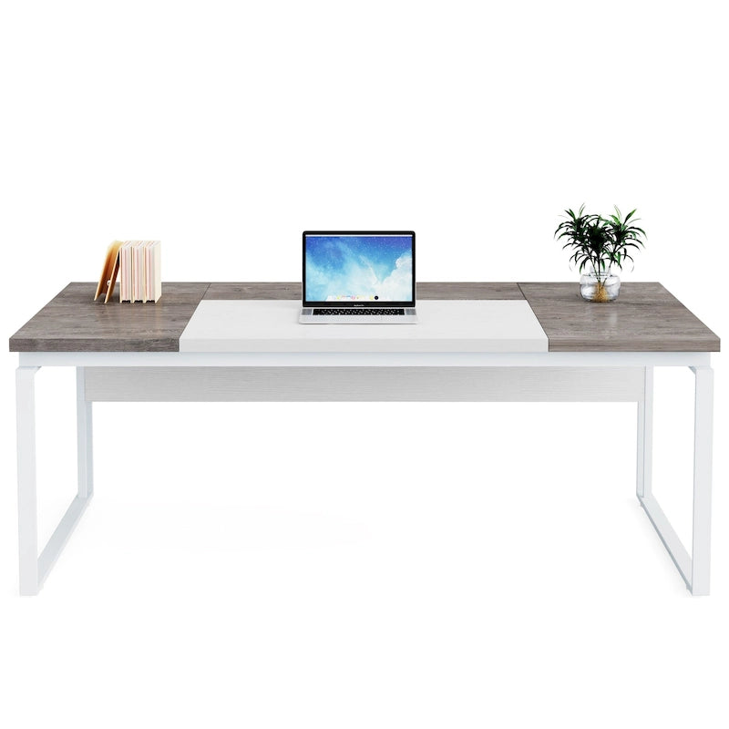 Bureau d'ordinateur exécutif moderne de 63 po, bureau de télétravail de 5 pi (Bureau seulement)