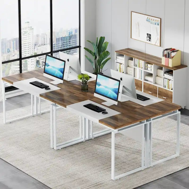 Bureau d'ordinateur exécutif moderne de 63 po, bureau de télétravail de 5 pi (Bureau seulement)