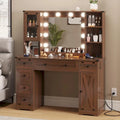 Coiffeuse avec grand miroir et ampoules lumineuses