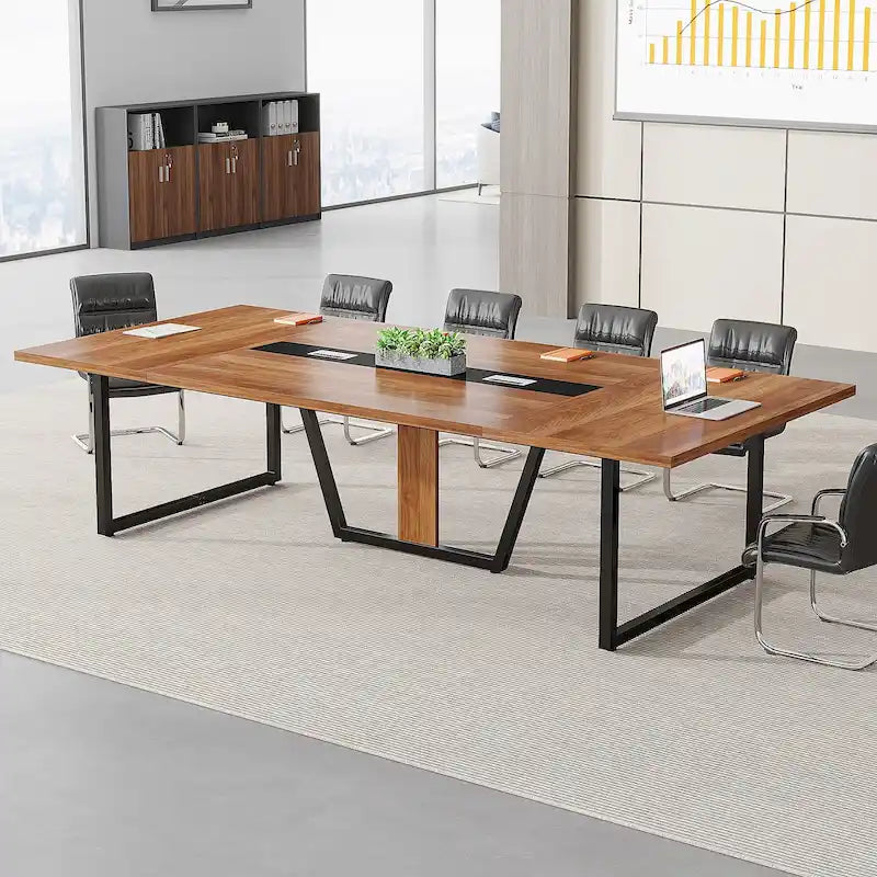 Table de conférence de 2,4 m, grande table de réunion pour 10 personnes, assemblage facile