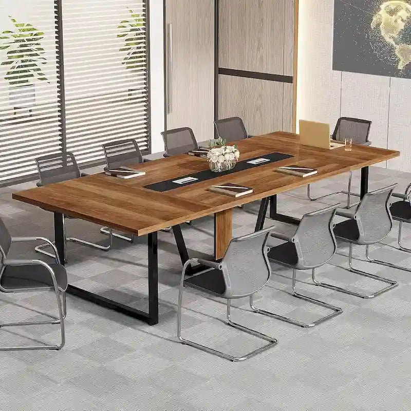 Table de conférence de 2,4 m, grande table de réunion pour 10 personnes, assemblage facile