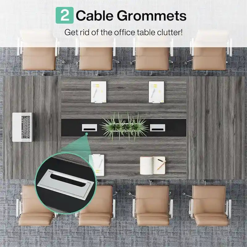Table de conférence de 2,4 m, grande table de réunion pour 10 personnes, assemblage facile