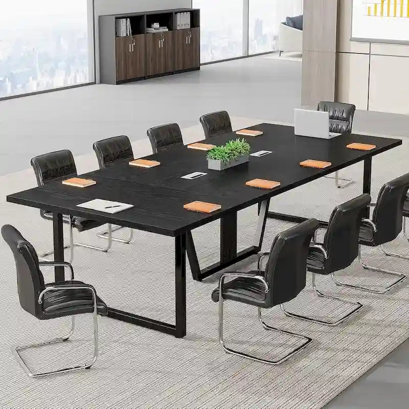 Table de conférence de 2,4 m, grande table de réunion pour 10 personnes, assemblage facile