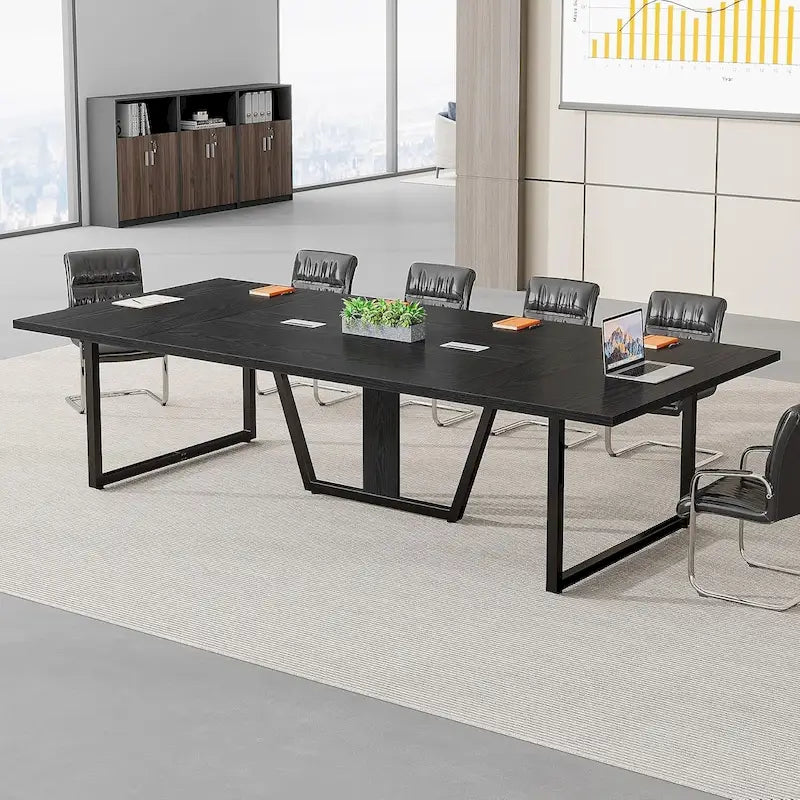 Table de conférence de 2,4 m, grande table de réunion pour 10 personnes, assemblage facile
