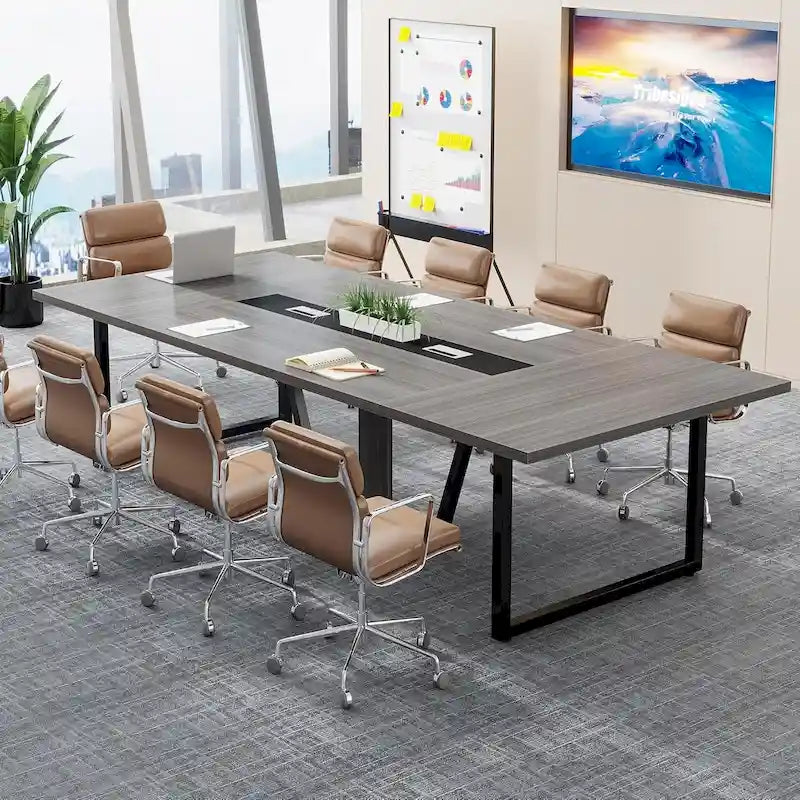 Table de conférence de 2,4 m, grande table de réunion pour 10 personnes, assemblage facile