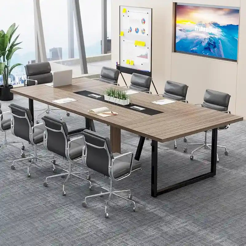 Table de conférence de 2,4 m, grande table de réunion pour 10 personnes, assemblage facile