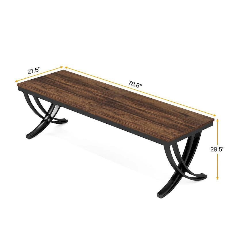 Table de conférence/réunion rectangulaire de 1,98 m pour 6 à 8 personnes