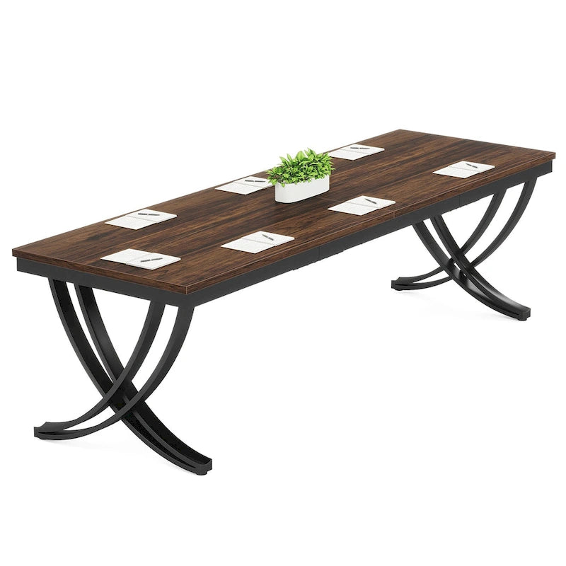 Table de conférence/réunion rectangulaire de 1,98 m pour 6 à 8 personnes