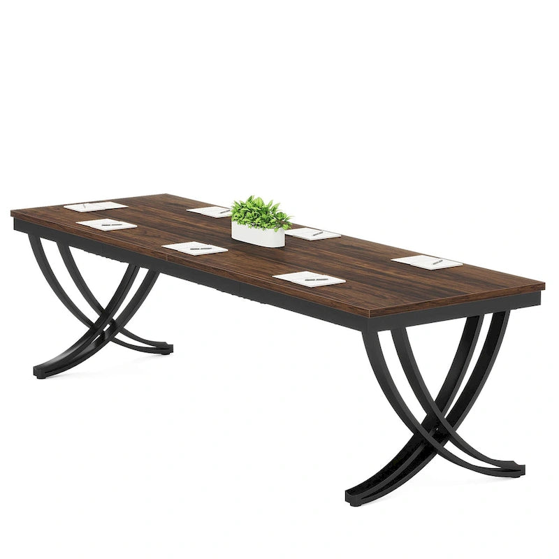 Table de conférence/réunion rectangulaire de 1,98 m pour 6 à 8 personnes