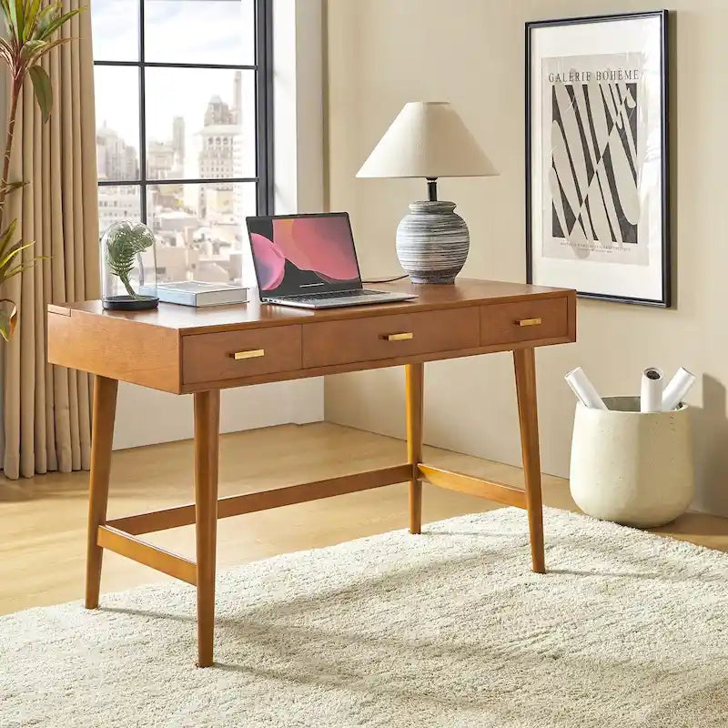 Erich Mid Century Modern 48 Computer Desk with USB by 