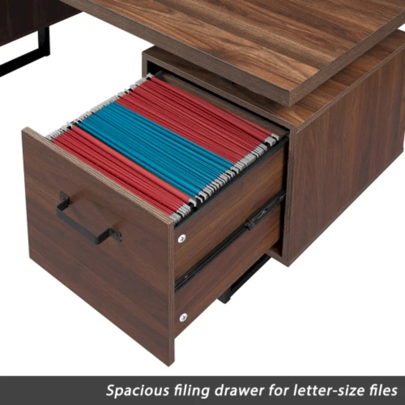 Bureau d'ordinateur à domicile avec tiroirs