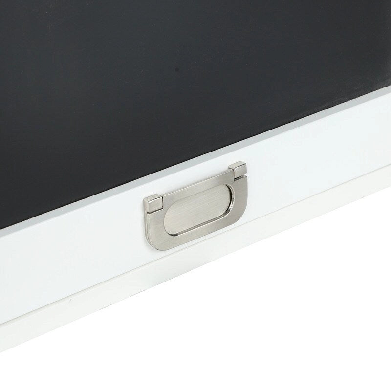 Bureau pliable escamotable avec armoire de rangement et étagères, rangement pour bureau d'ordinateur avec chargement USB, blanc