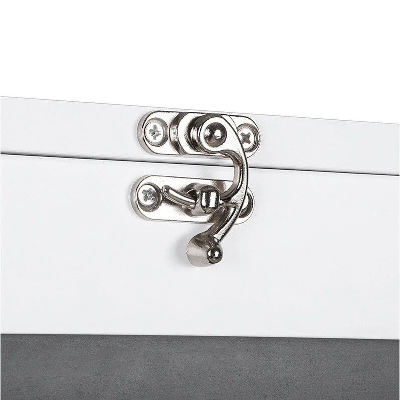 Bureau pliable escamotable avec armoire de rangement et étagères, rangement pour bureau d'ordinateur avec chargement USB, blanc