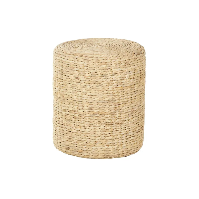 Table d'appoint ronde artisanale en jonc de mer – Marron –