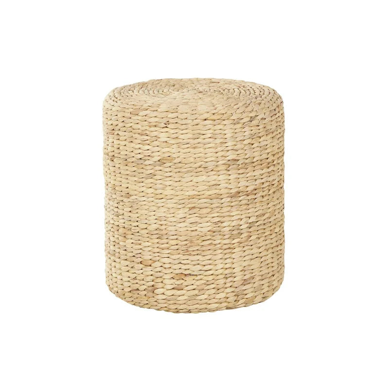 Table d'appoint ronde artisanale en jonc de mer – Marron –
