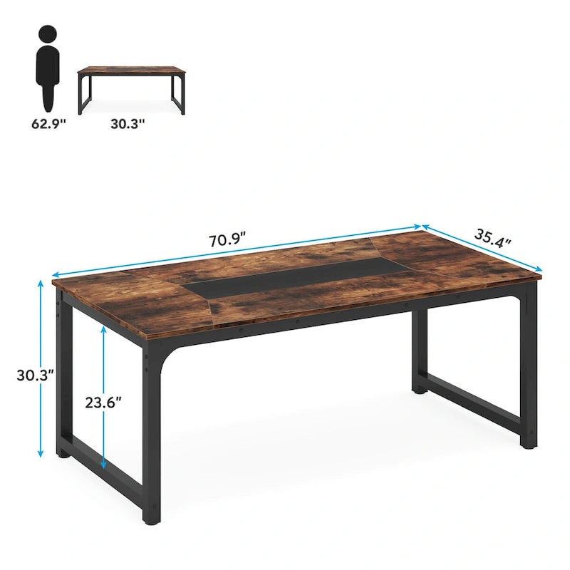 Table de conférence en bois de 71 po, table de séminaire moderne pour salle de réunion - 70,9 L x 35,4 l x 30,3 H