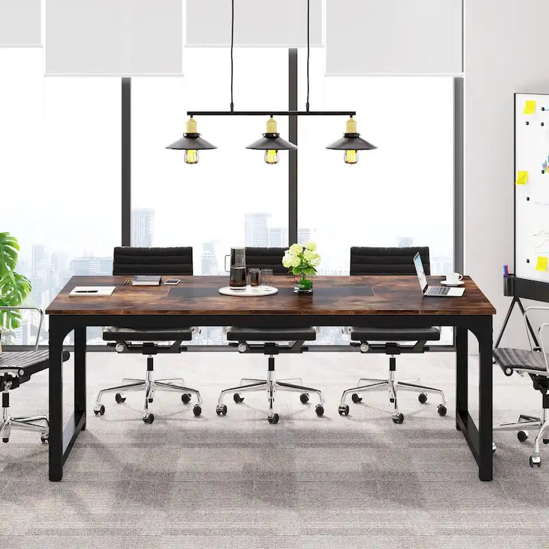 Table de conférence en bois de 71 po, table de séminaire moderne pour salle de réunion - 70,9 L x 35,4 l x 30,3 H