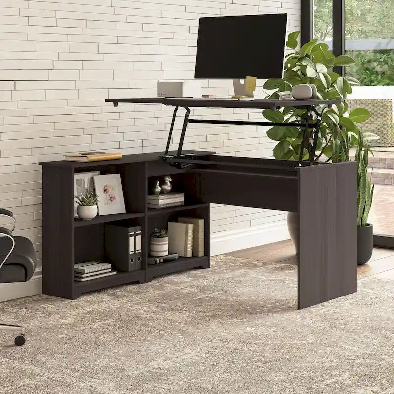 Bureau d'angle debout 52W avec étagères