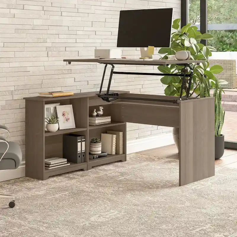  Cabot 52W Standing Corner Desk with Shelves
