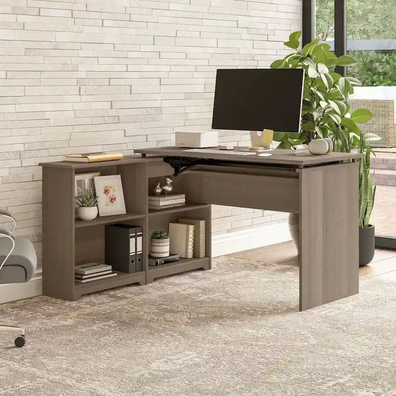 Bureau d'angle debout 52W avec étagères
