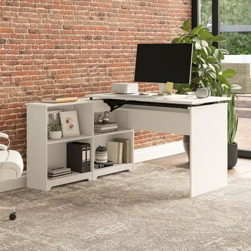 Bureau d'angle debout 52W avec étagères