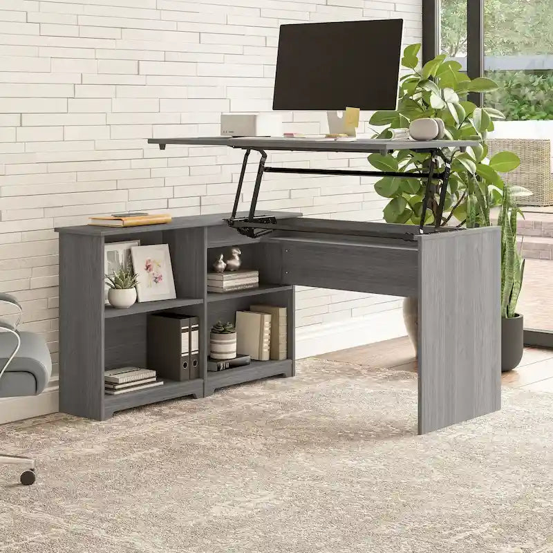 Bureau d'angle debout 52W avec étagères