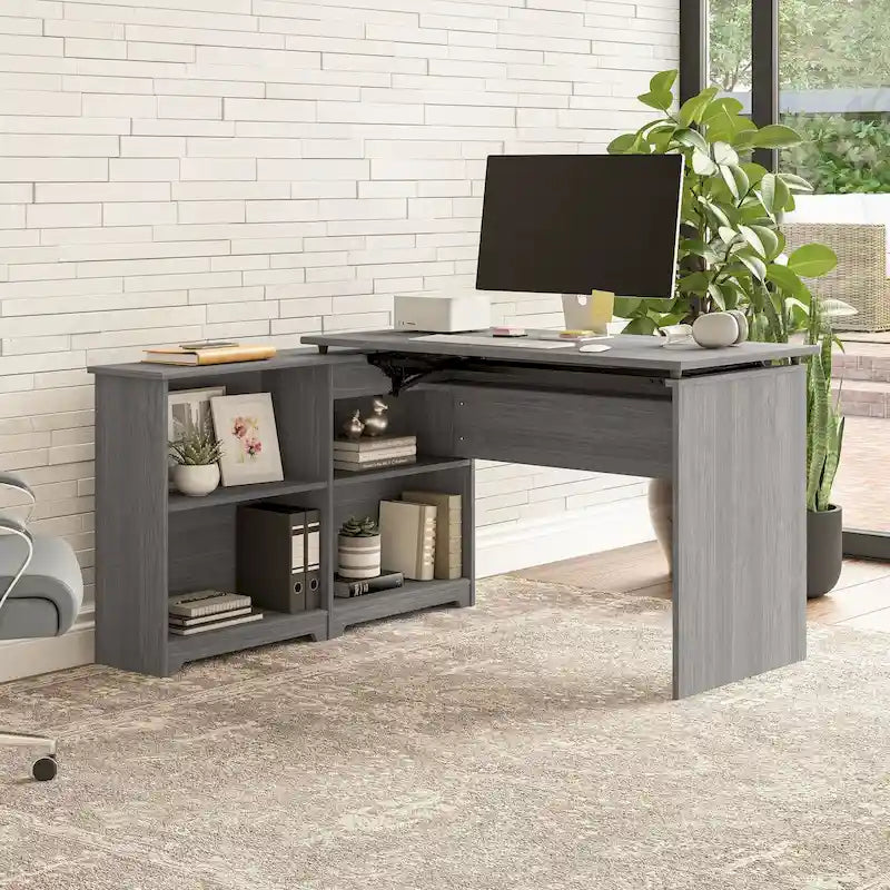 Bureau d'angle debout 52W avec étagères